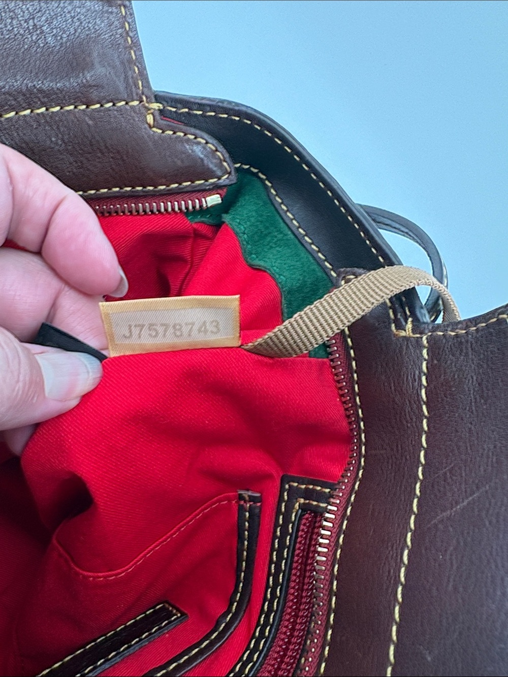 Dooney & Bourke Brown Florentine Leather Double-Handle Shoulder Bag - Picture 10 of 11